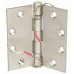HAGER Electrified Hinge: Brass, 4 1/2 in Leaf Ht, 1 13/16 in Leaf Wd