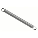 Extension Spring: Crossover Center Loop End, 302 Stainless Steel, 1/4 in Free Lg, 3 PK