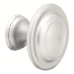 PRIME-LINE Closet Door Pull Knob: Silver, Zinc, Satin Nickel Plated, 1 3/8 in Projection