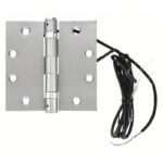SDC Electrified Hinge: Stainless Steel, 4 in Leaf Ht, 2 1/4 in Leaf Wd