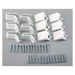 Shelf Support: 4 in Wd, 1 in Lg, 4 1/4 in Ht, Steel, White, 12 PK