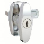 Door Latch: Cam Latch, Steel/Zinc, 2 in Dp, 1 5/8 in Ht