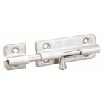 LAMP Door Bolt: Barrel Bolt, 1 1/16 in Ht, 3 3/16 in Wd, 9/16 in Lg