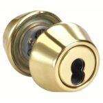 ASSA ABLOY ACCENTRA Deadbolt Lock: Cylindrical, Core Not Included, Interchangeable Core, Brass