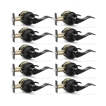 10 Pack Matte Black Door Handles Privacy Door Levers