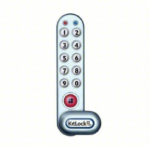 CODELOCKS Electronic Keyless Lock: Non-Handed, Keypad, Self-Locking, 11 Buttons, 1 5/16 in Body Ht