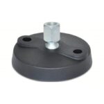 JW WINCO Female-End Leveling Mount: Swivel Boltless, Glass Filled Nylon, M10 Thread Size, 80 mm Base